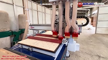 Máy CNC 4 Đầu 2 Bàn Làm Việc Cắt Khung Làm Hàng SOFA XUẤT KHẨU