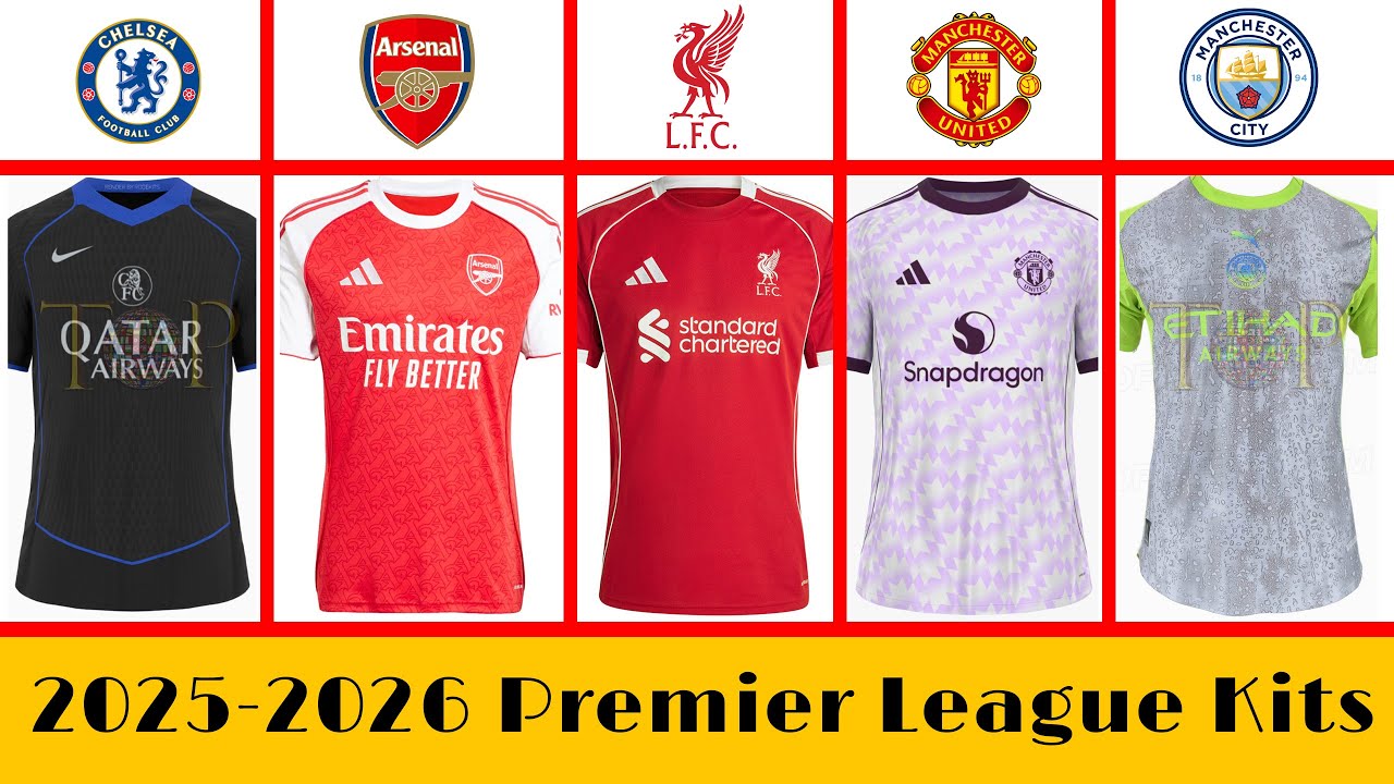 Premier League Kits 2025/26 | Home, Away, Third & GK