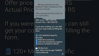 Special offer for Subscribers MULESOFT COOKBOOK