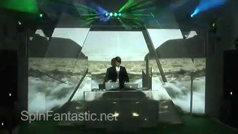 3D Video mapping, DJ booth, DJ, music,lights, event decor by SpinFantastic