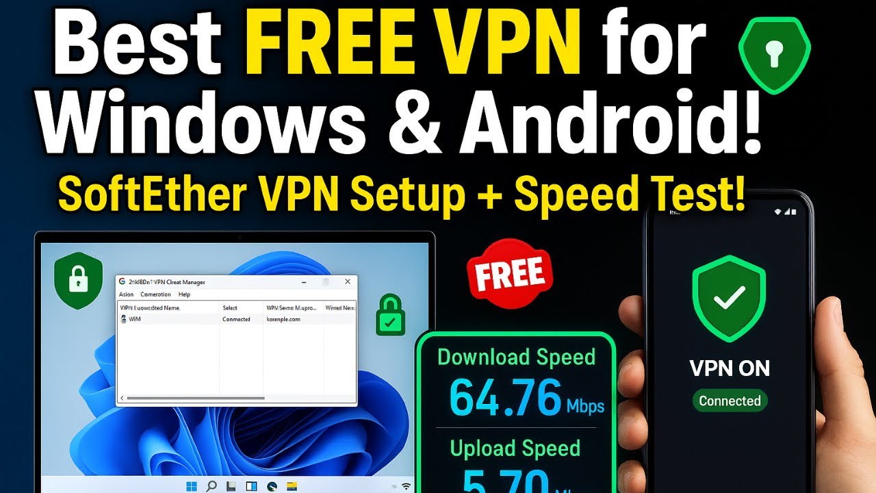 Best Free VPN For Windows 11 / 10  & Android ( 2025 ) | HIGH SPEED FREE VPN