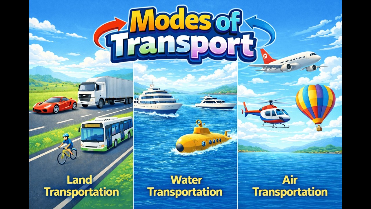 Modes of Transport for Kids | Vehicles Name | Kids Learning | #learning #english #video #education