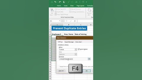 How to Prevent or Restrict Duplicate Entries in Excel? #ExcelTricks #ExcelShorts #MegaMindTech