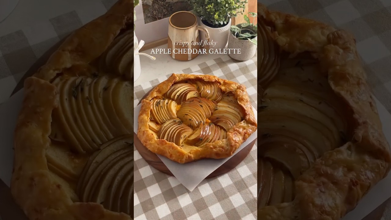 i made a super crispy cheesy apple cheddar galette 🧀 #baking - YouTube