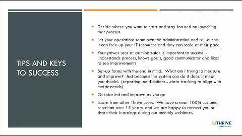 Thrive Implementation: What you can expect.