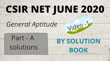 1.CSIR NET JUNE(NOV) 2020 SOLUTIONS| General Aptitude| Part -A| (1-5) Questions NTA Exams| PYQ