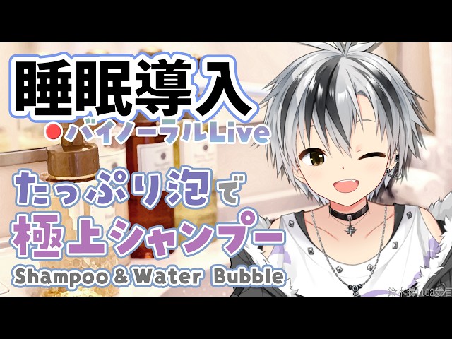 🛑【Binaural/黒3Dio】本気で眠りたい人のための爽やか泡シャンプー 2026.8.19【にじさんじ/鈴木勝】