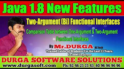 Java 8 ||  Comparison Table between One Argument & Two Argument Functional Interfaces