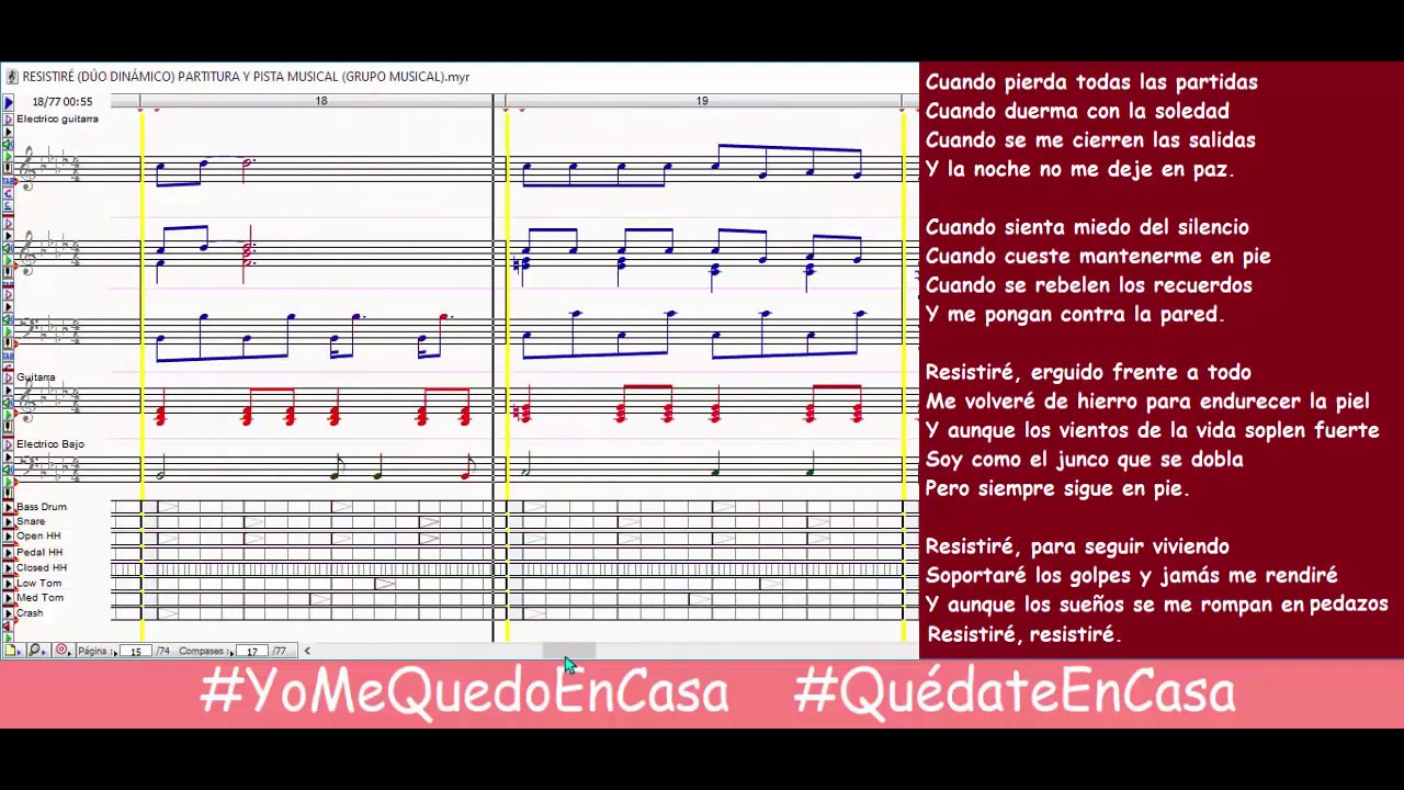 Resistire Duo Dinamico Pista Musical Con Texto Partitura Y Tutorial Youtube youtube