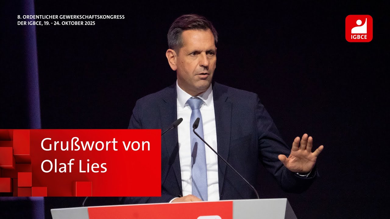 Ministerpräsident Olaf Lies auf dem IGBCE-Gewerkschaftskongress 
