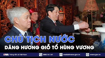 Chủ tịch nước Lương Cường dâng hương Giỗ Tổ Hùng Vương - VNA
