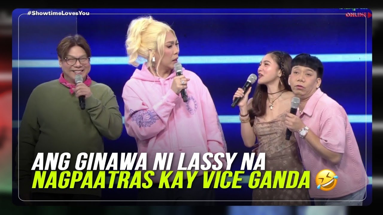 Vice Ganda napaatras, bumaba ng stage nang ayain ni Lassy na gawin ang viral 'quality' pose