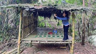 Full Video: 310 Days Start To Finish  Single Mother Completes Small Bamboo House in the Forest Alone