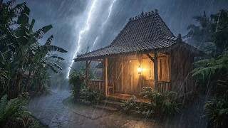 Heavy Thunderstorm in Quiet Village Ambience ⛈ Deep Sleep & Insomnia Relief