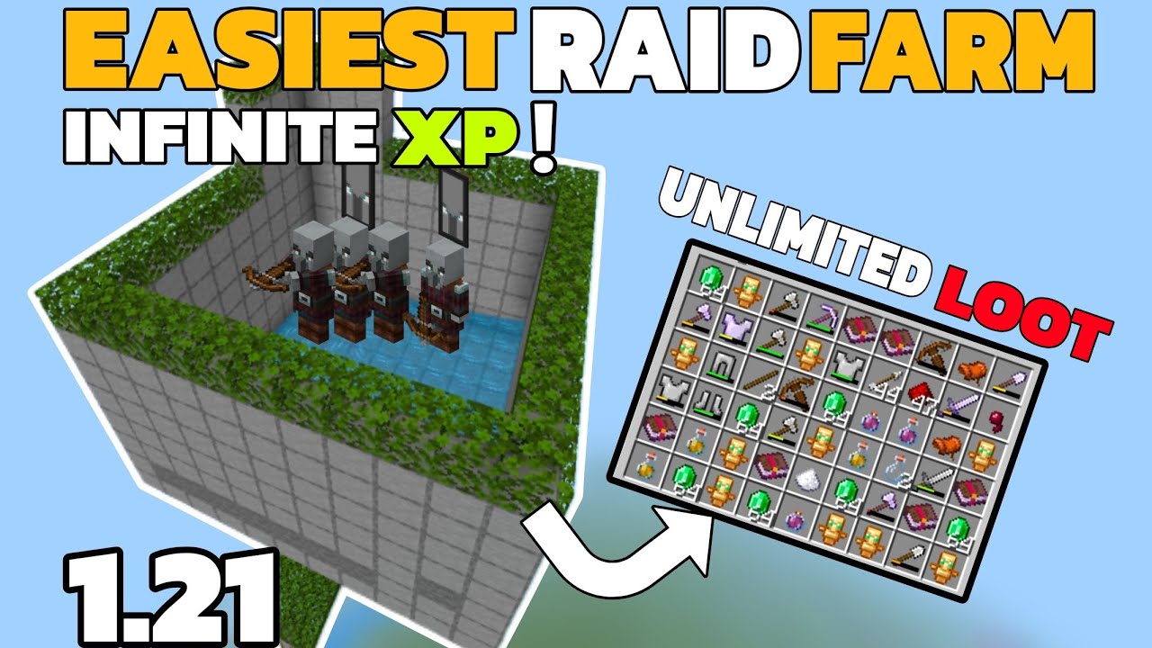 Easiest raid farm in Minecraft | MCPE, BEDROCK| 1.21 - YouTube