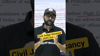 Civil Judge Vacancy 2025 Out 📢 #Shorts #CivilJudge #judiciarybypw