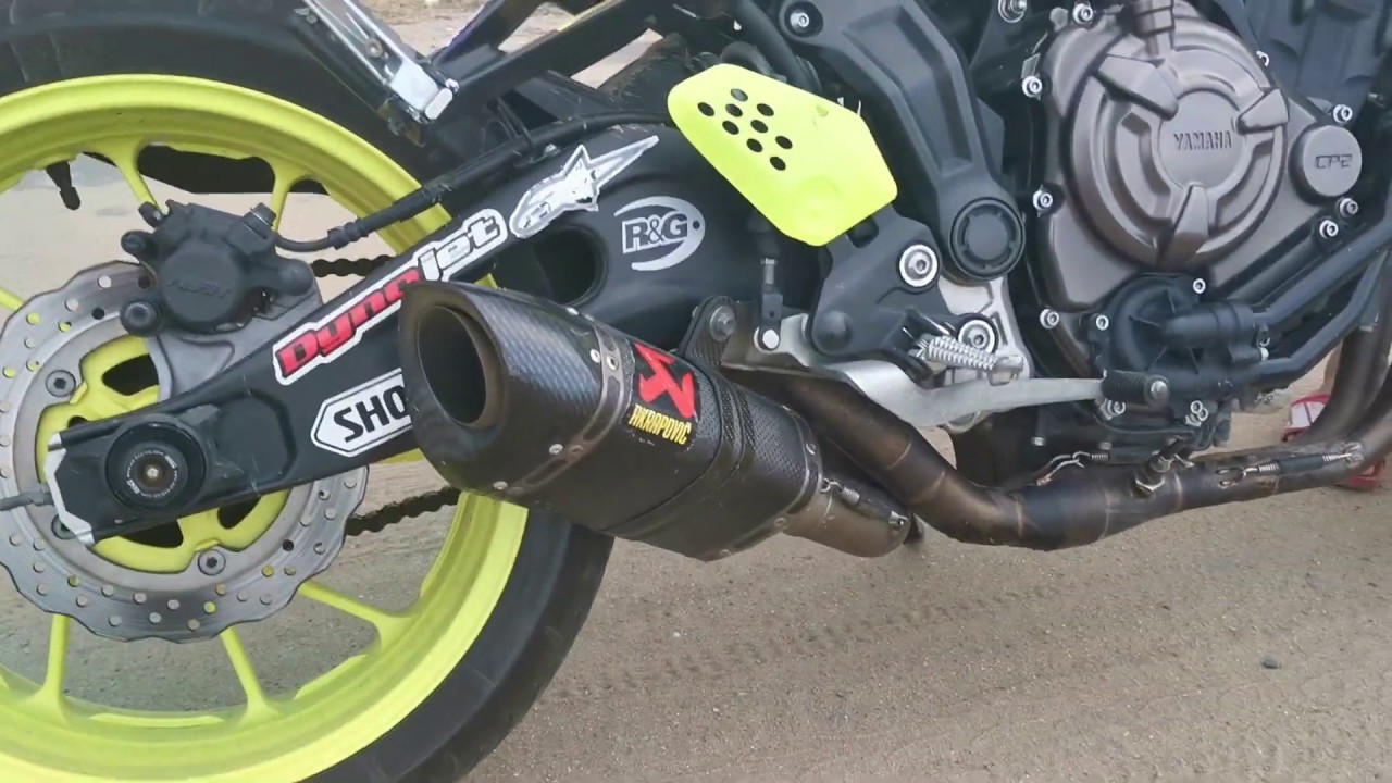Yamaha FZ07 / MT07 akrapovic full system exhaust YouTube