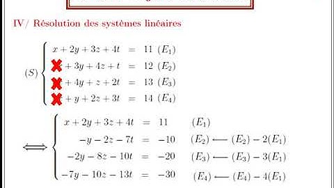 Systèmes linéaires - Partie 2 ( Résolution des systèmes linéaires )