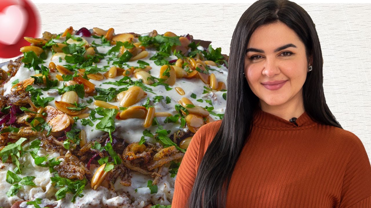 فتة الدجاج الشاميه بصوص الزبادي  على طريقة الشيف لينا مسعد