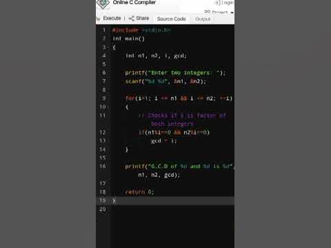 BCA ll C programming language ll Find GCD of a integer ll #viral # ...