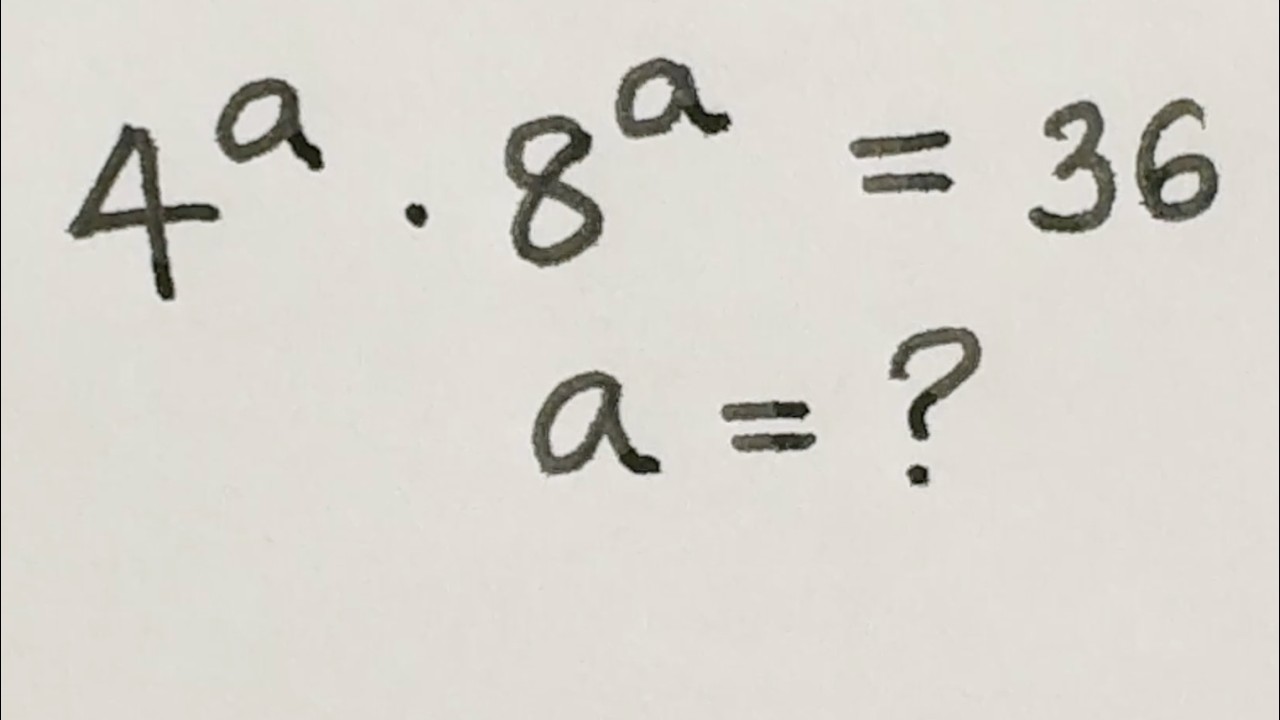 Solve for 'a' in this nice exponential equation | Math Olympiad Mathematics