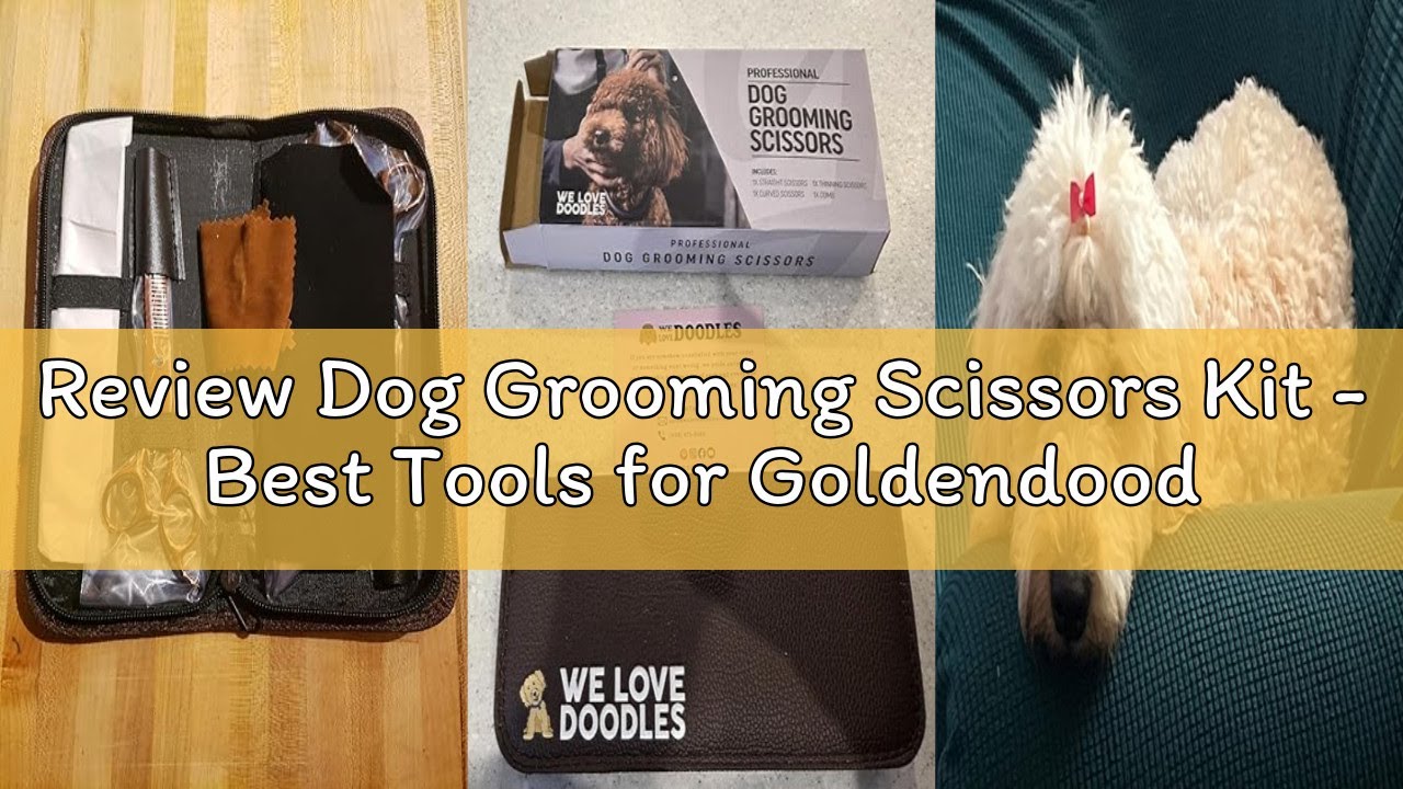 Review Dog Grooming Scissors Kit - Best Tools for Goldendoodles, Poodles & Doodles - Straight, Curve