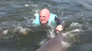 Wounded Warriors Soldier & Veterans Dolphin Therapy Swim at Dolphin Research Center