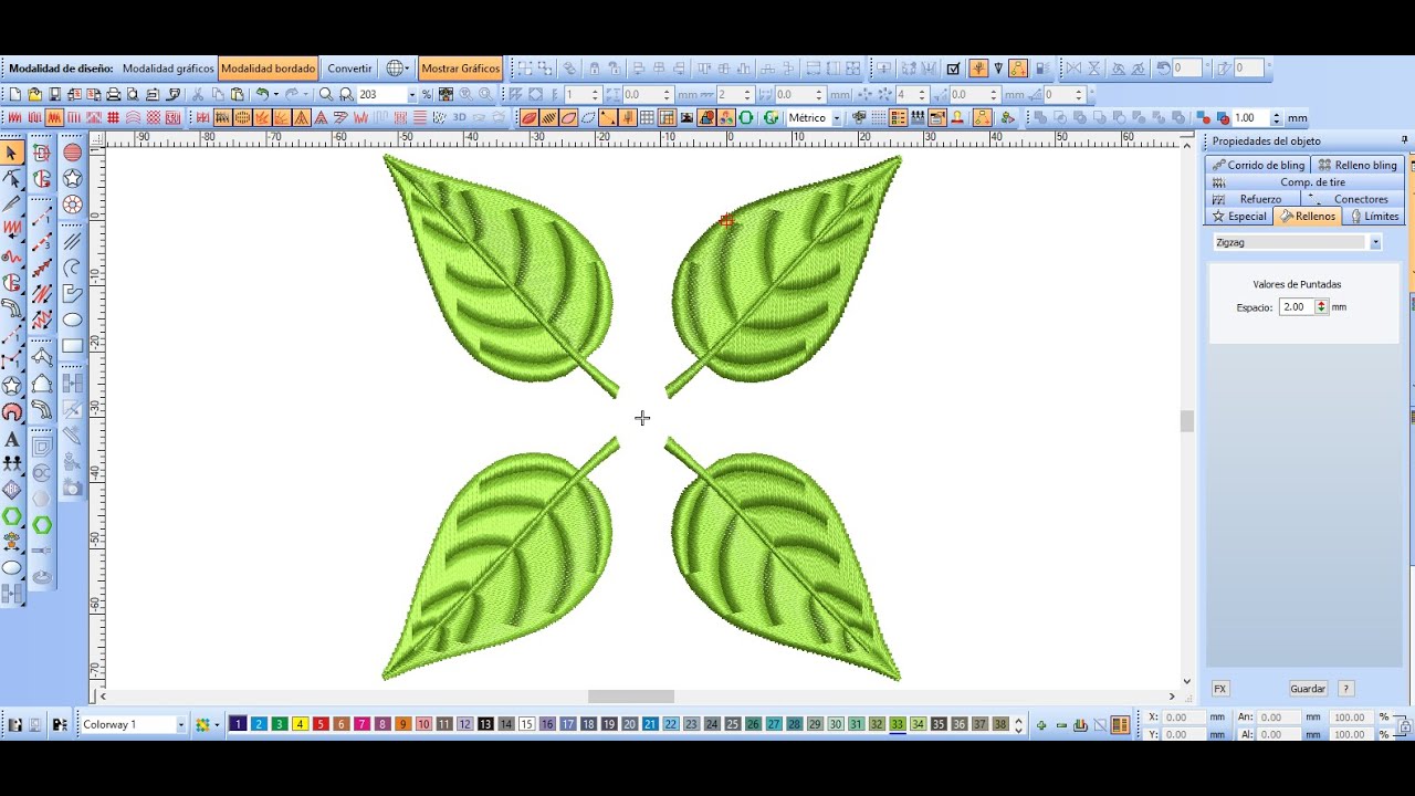COMO HACER UN PONCHADO EN WILCOM / EFECTO HOJAS..