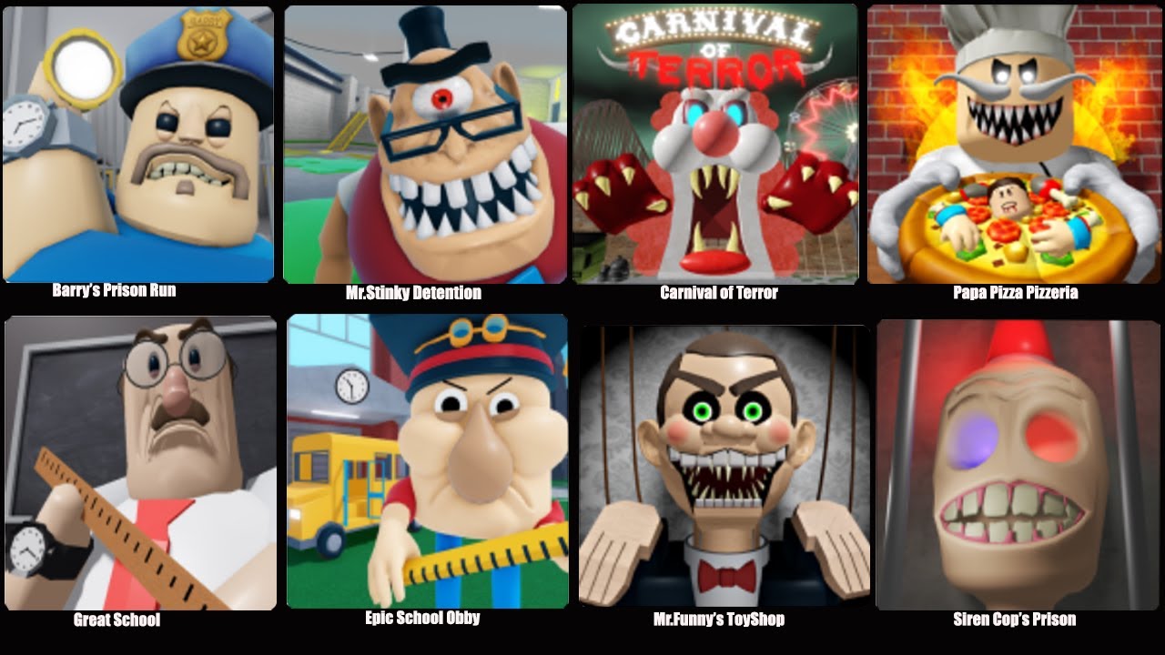 Roblox | Siren Cop's Prison Run,Carnival of Terror,Mr.Stinky,Grumpy ...