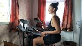 A two-bar 8th & quarter-note ride backbeat pattern 
