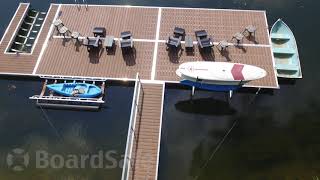 Custom Aluminum Floating Dock with Kayak Launch and Aluminum Gangway