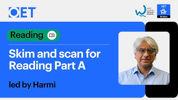 Live class with WLES:  OET Reading - Skim and Scan for Reading Part A