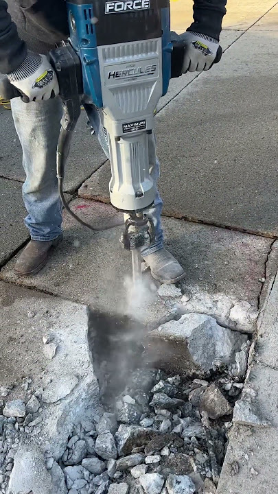 @harborfreight makes a damn good jackhammer! #concretebreaker #concrete #construction #jackhammer