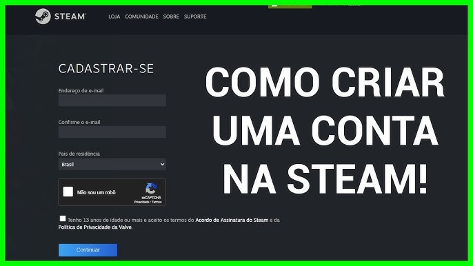 Como criar conta grátis na STEAM, baixar e Instalar a STEAM no PC