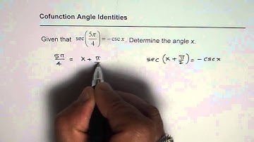 How To Relate Secant and Cosecant Cofunction Identity