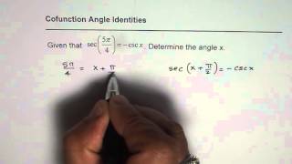 How To Relate Secant and Cosecant Cofunction Identity
