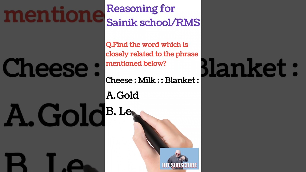 Analogy, Reasoning for Sainik school, reasoning for RMS, reasoning for Navodaya