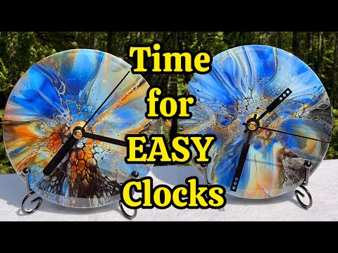 591. EASY Clocks with Acrylic Pouring Tutorial #acrylicpainting #fluidart #functionalart