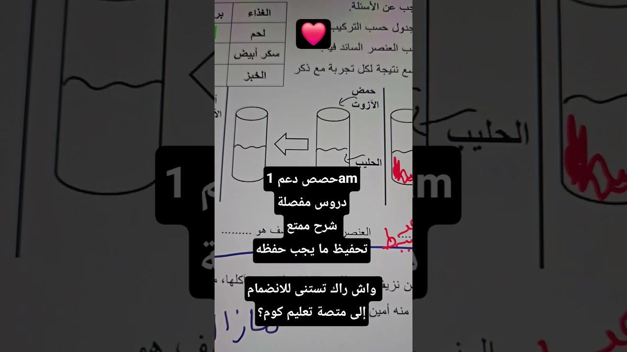 مقطع من حصة العلوم الأولى متوسط ❤️