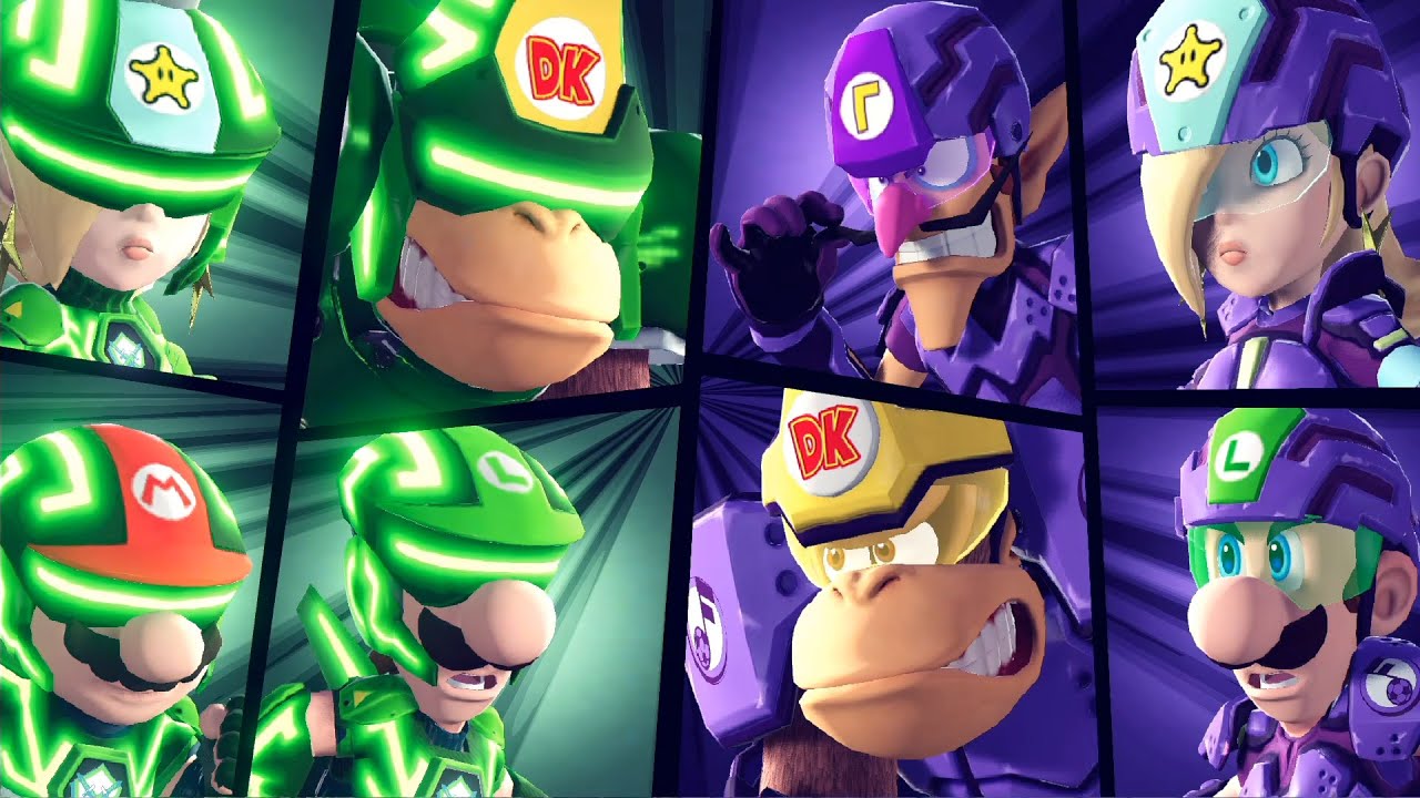 Mario Strikers Battle League - Team Donkey Kong Vs Team Waluigi