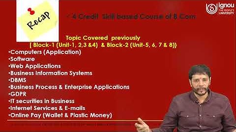 IGNOU Live Session on "Basic of Word Processing" for BCOS-183, B.Com (CBCS) Students