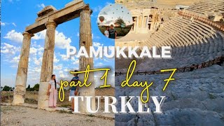 Pamukkale Denizli Turkey Hierapolis Hot Air Balloons Travertines Ancient Ruins