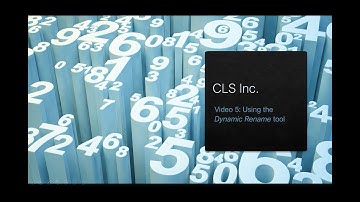Video 5: Using the Dynamic Rename tool