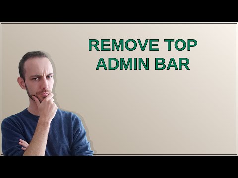 Wordpress: Remove top admin bar