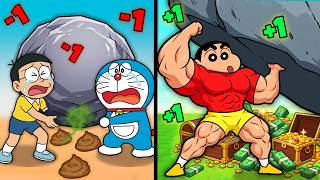 Shinchan, Nobita & Doraemon Lift the ROCK to Get RICH! 🤑 screenshot 5