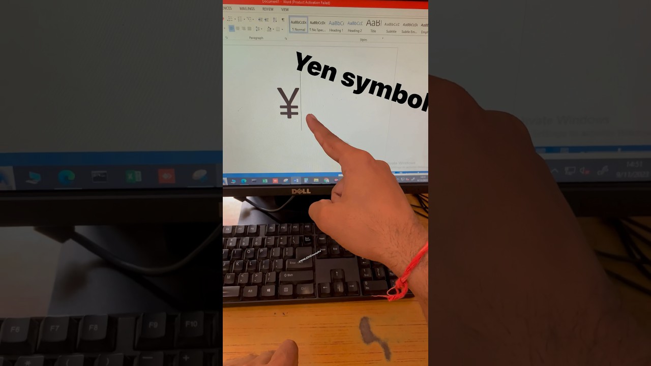 💴 Yen Symbol Shortcut in ms word 