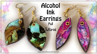 Alcohol Ink Earrings  Full Alcohol Ink Tutorial Plus Free Designs