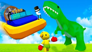 We Stole a Hovercraft and Discovered a Dinosaur in Wobbly Life Multiplayer Update! screenshot 5