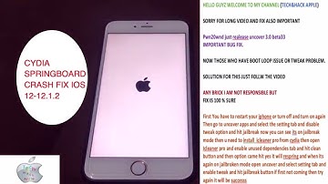 CYDIA SPRINGBOARD CRASH FIX IOS 12-12.1.2