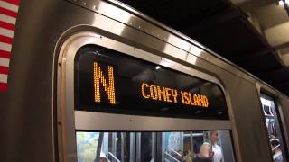 Coney Island Bound Train Of Siemens Propulsion R160Bs On The N @ 49th Street